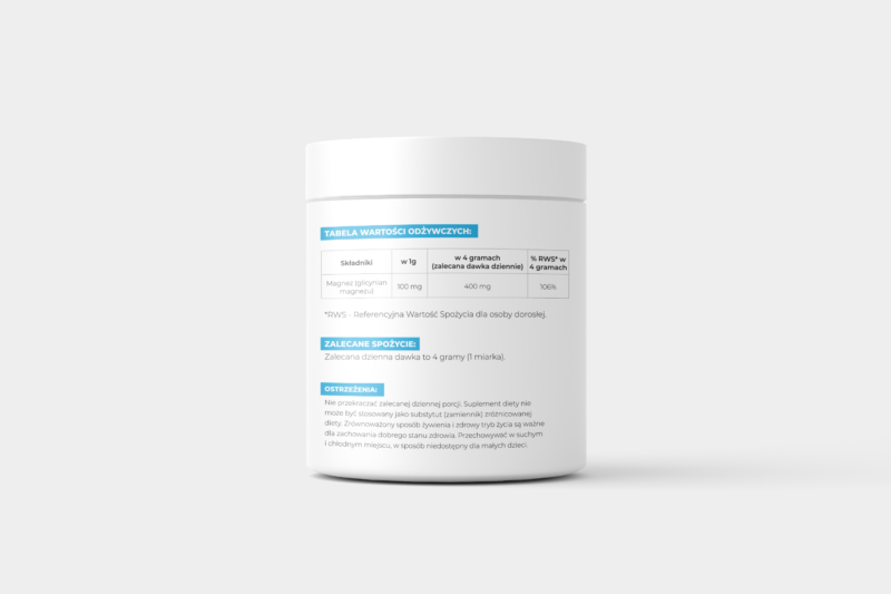 Symbiotika Glicynian Magnezu Chelat – Proszek – 250g - obrazek 3